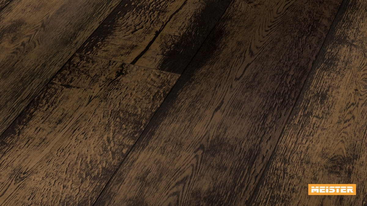 Meister Parkett Lindura HD 300 Eiche rustikal black washed Zoom