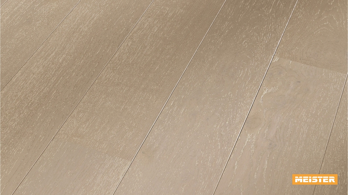 Meister Parkett Cottage PD 400 Eiche harmonisch altgrau gekälkt Zoom