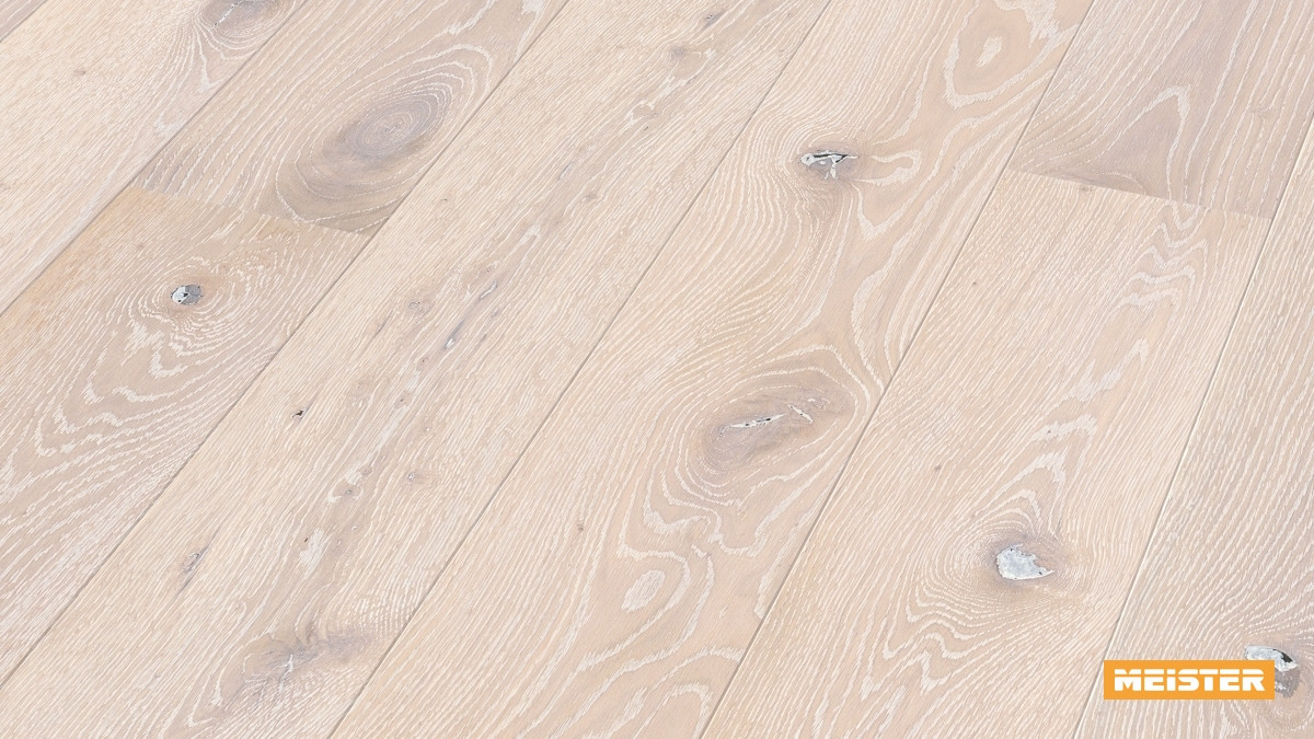 Meister Parkett Cottage PD 400 Eiche authentic polarweiß gekälkt Zoom
