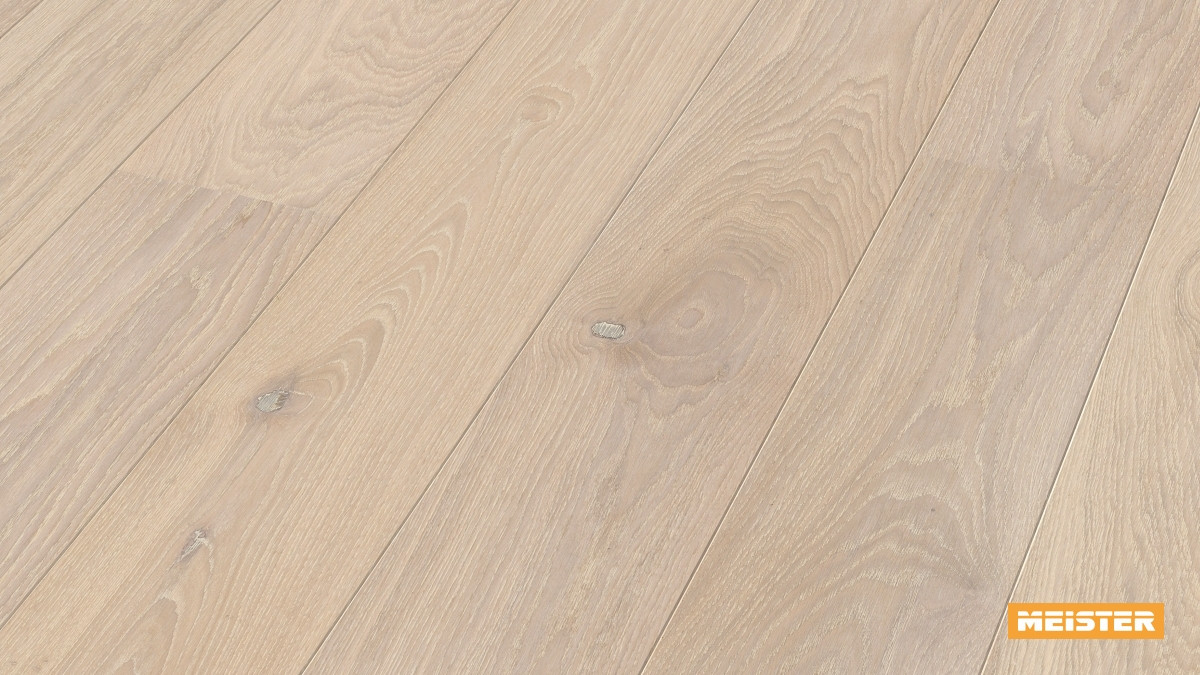 Meister Parkett Cottage PD 400 Eiche lebhaft cremeweiß gekälkt Zoom