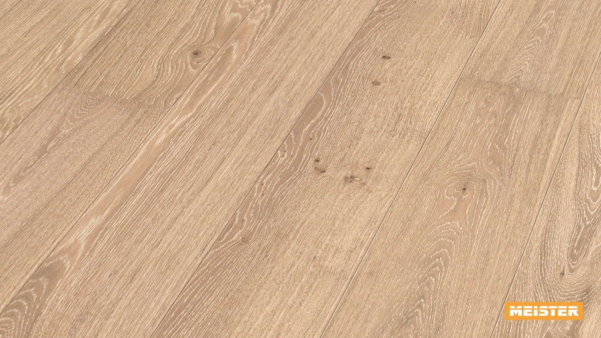 Meister Parkett Cottage PD 400 Eiche lebhaft creme gekälkt Zoom