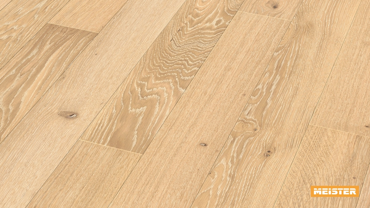 Meister Parkett Residence PS 300 Eiche lebhaft creme gekälkt Zoom